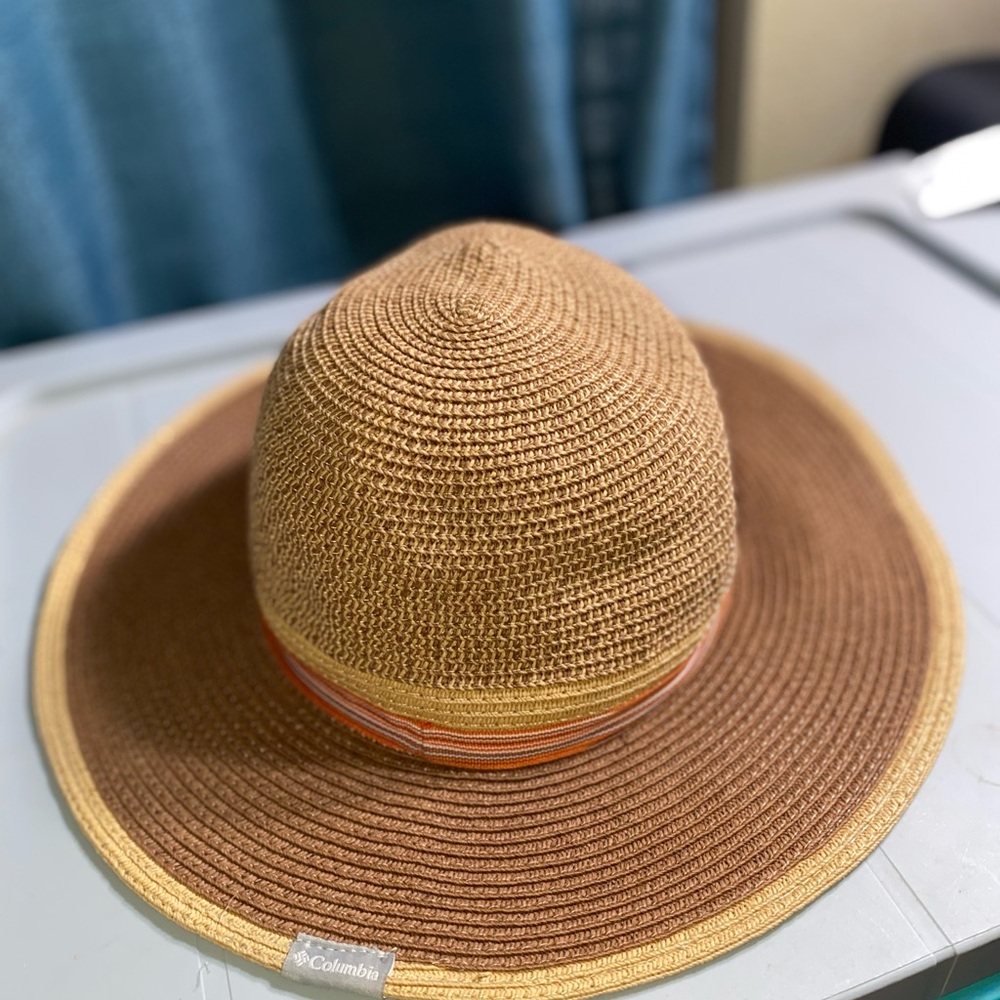 Columbia Tan and Orange Wide Brim Hat